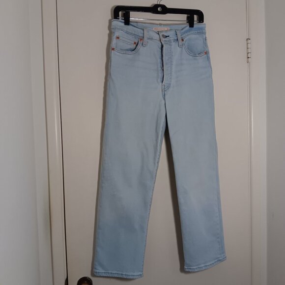 Levi's Denim - Levi's ribcage straight ankle jeans women 29 light wash high rise button fly